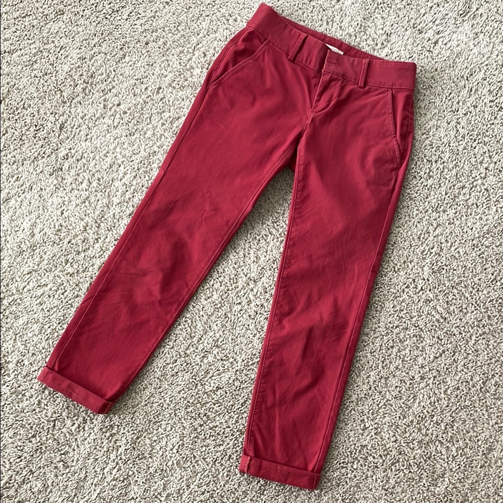 LOFT Red Ankle Cropped Pants